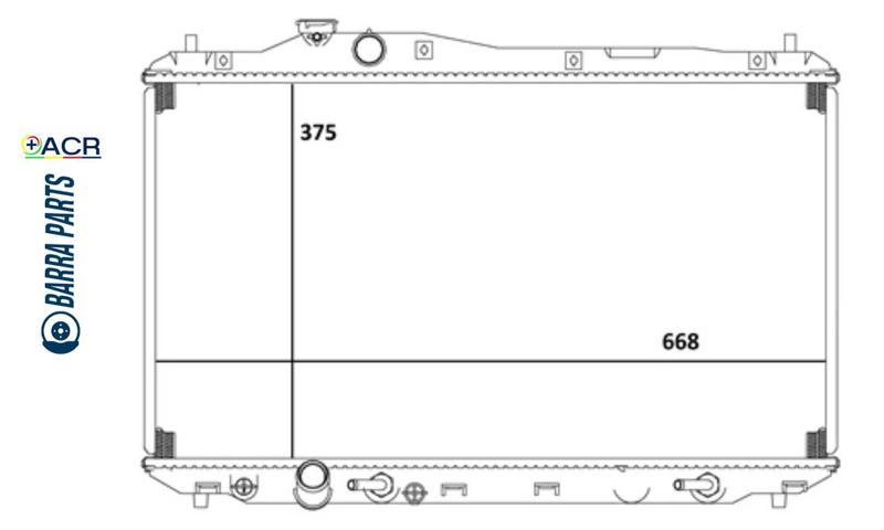 Imagem de Radiador Água Honda New Civic 1.8 / 2.0 16v 2012 a 2016 - Barra Parts - 19010R1CN51