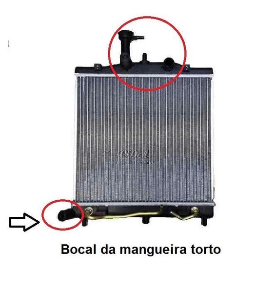 Imagem de Radiador Água Kia Picanto ano 2006 2007 2008 2009 2010 2011 Automático Bocal Torto Velox