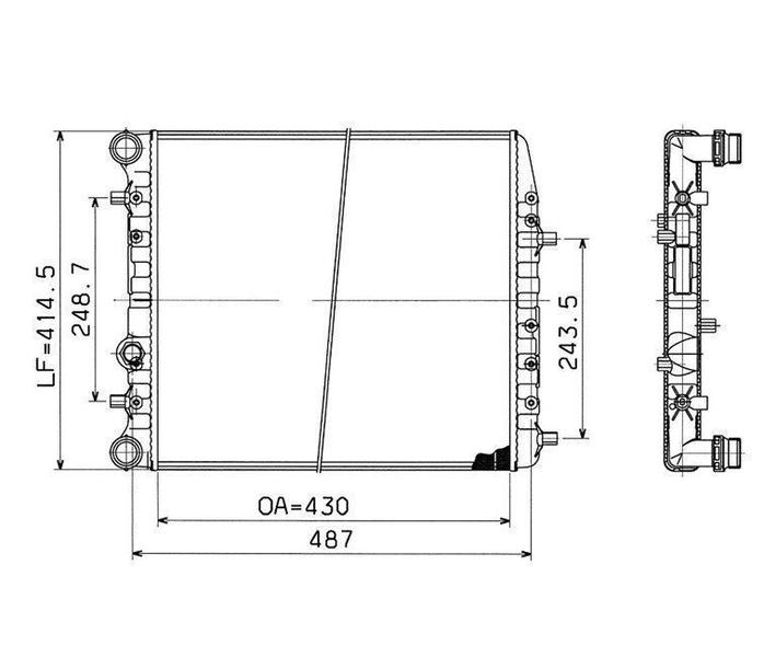 Imagem de Radiador agua volkswagen fox polo 1.0 1.6 2003 2004 2005 