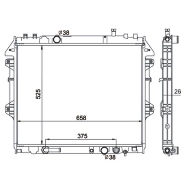 Imagem de Radiador Arrefecimento de Motor Toyota Hilux 2006 a 2015