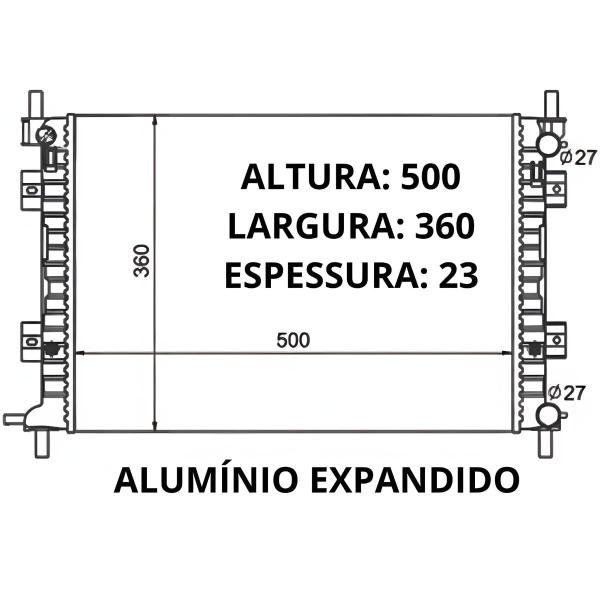 Imagem de Radiador Automotivo Ford Ka 1.0 2009 2010 2011 2012 Com e Sem Ar