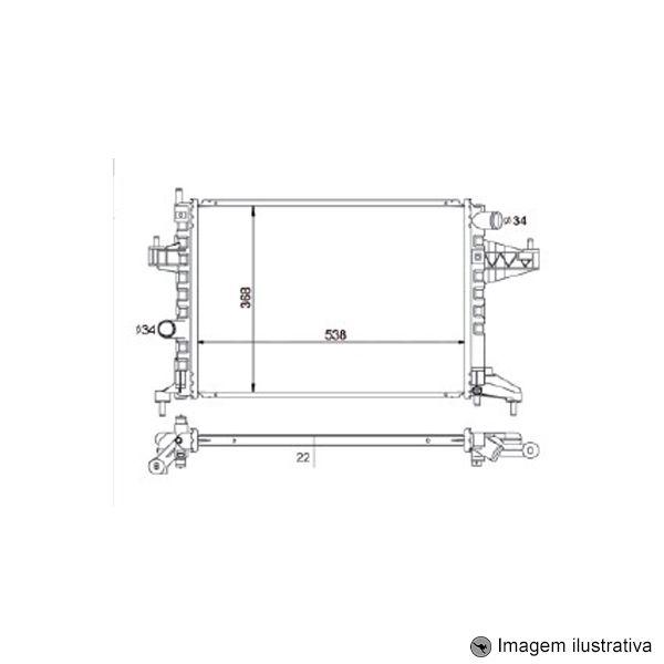 Imagem de Radiador Corsa ( 03 &gt ) / Montana ( 03 - 09 ) 1.4 / 1.8 com Ar / Manual / Aluminio Brasado