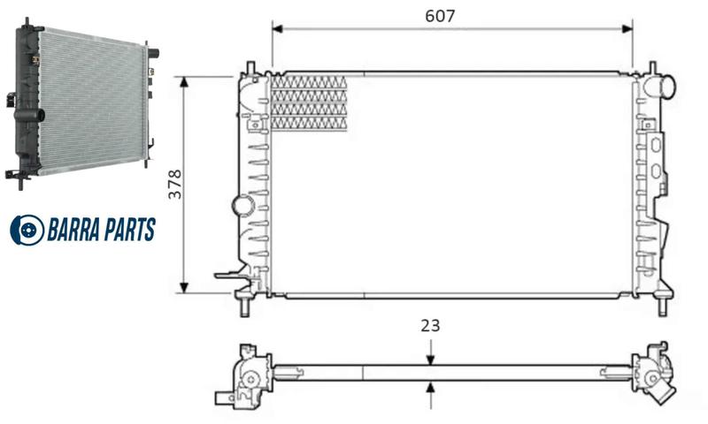 Imagem de Radiador de Água para Chevrolet Vectra 2.0 / 2.2 1997 A 2005 - Barra Parts - GM 93328354