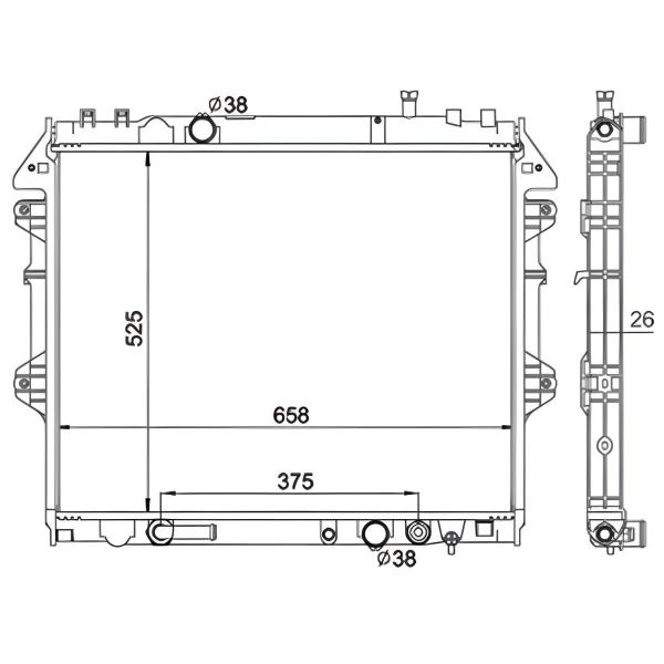 Imagem de Radiador De Água  Para Toyota Hilux 2.5 / 3.0 SW4 Diesel 2006 Até 2013 Automático Ou Manual - Velox