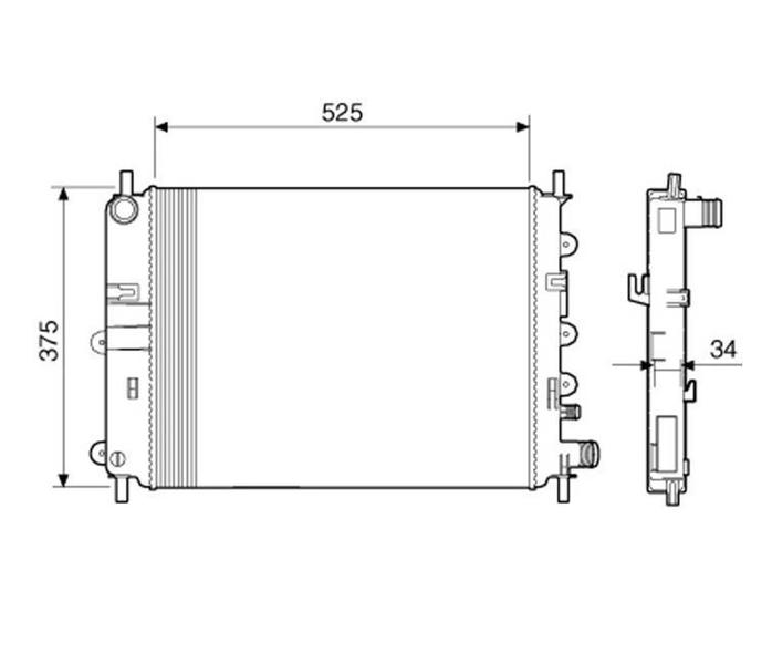 Imagem de Radiador ford escort 1.6 1.8 1997 1998 1999 2000 2001 2002 