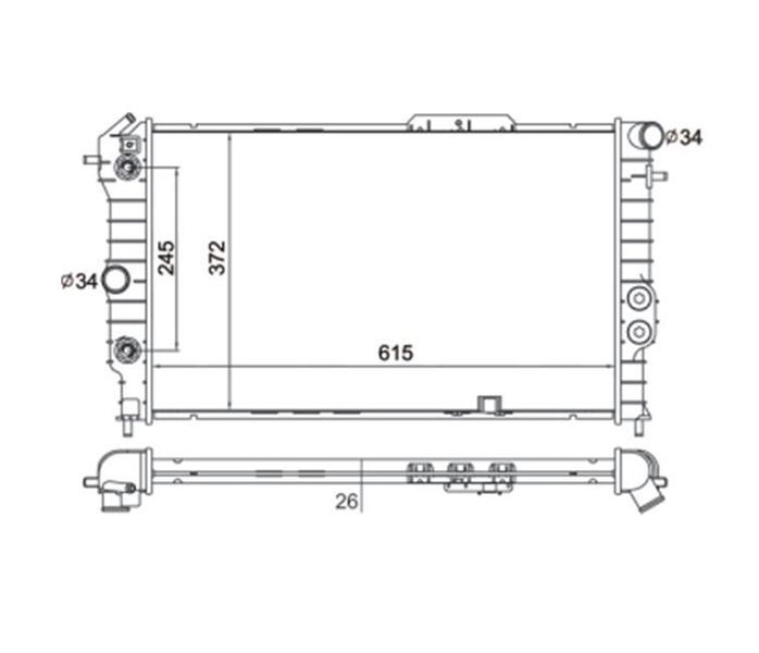 Imagem de Radiador gm chevrolet vectra 2.0 com ar 1993 a 1996 denso 