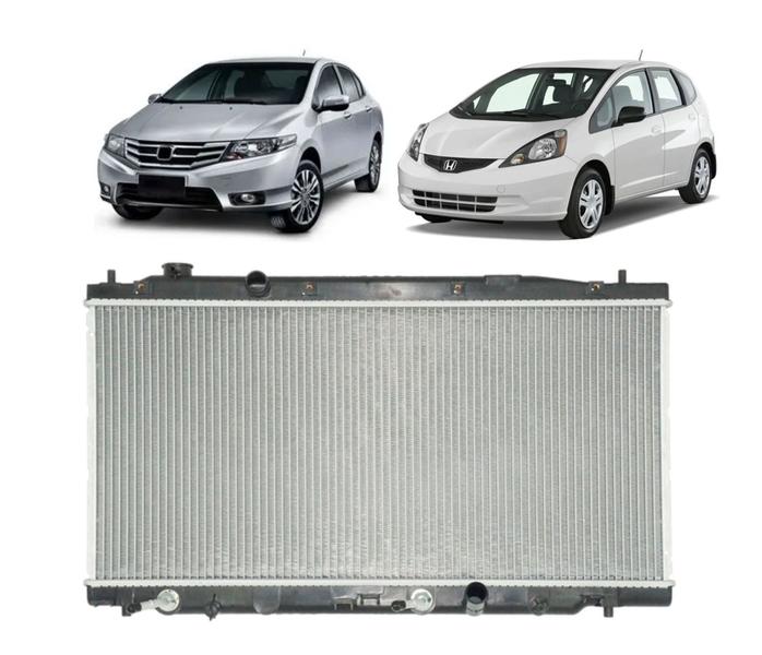 Imagem de Radiador honda city fit 1.4 1.5 com ar 2005 a 2014 denso 