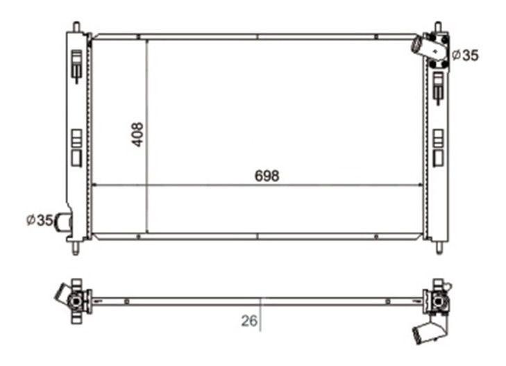 Imagem de  Radiador Mitsubishi Asx 1.8 2.0 2008 2009 2010 11 12 13 14