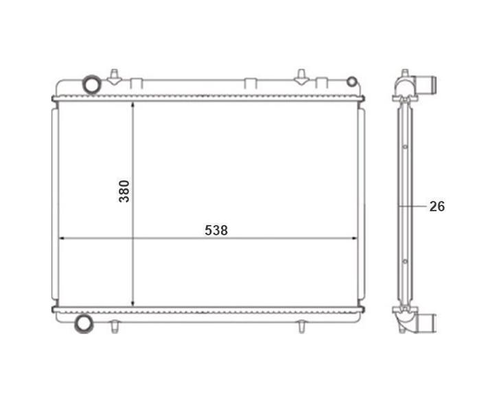 Imagem de Radiador peugeot 307 308 citroen c4 pallas 2005 2006 a 2012 