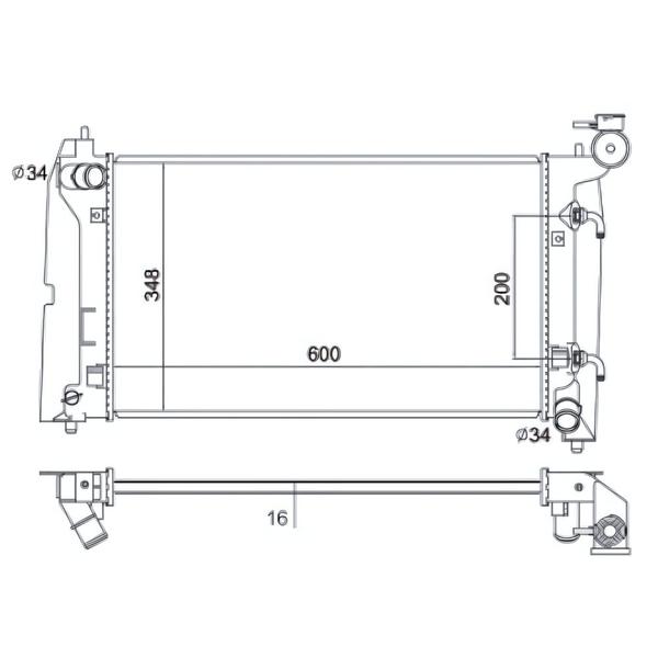 Imagem de Radiador Toyota Corolla 1.6 1.8 16v 2002 ate 2009                                                                      