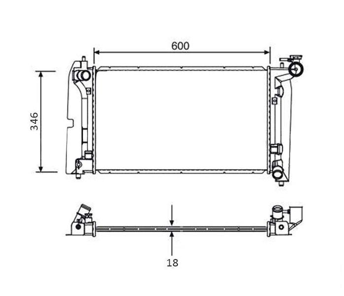 Imagem de Radiador toyota corolla 1.6 1.8 com e sem ar 2002 a 2008 