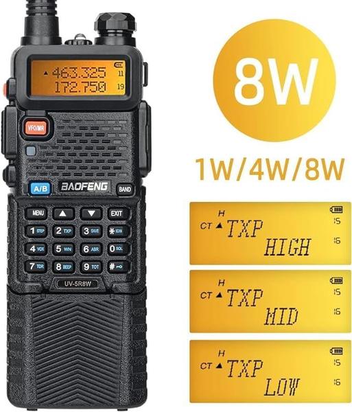 Imagem de Rádio amador Baofeng UV-5R de longo alcance 8W 3800mAh, pacote com 2 unidades com Acc