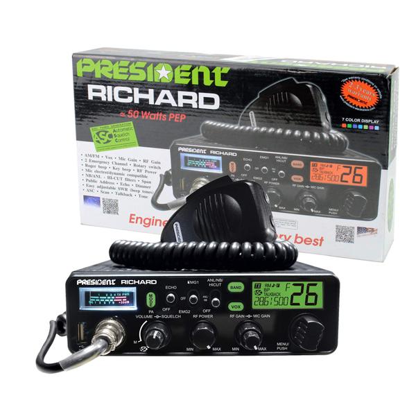 Imagem de Rádio amador President Richard 10m, transceptor PEP de 50W