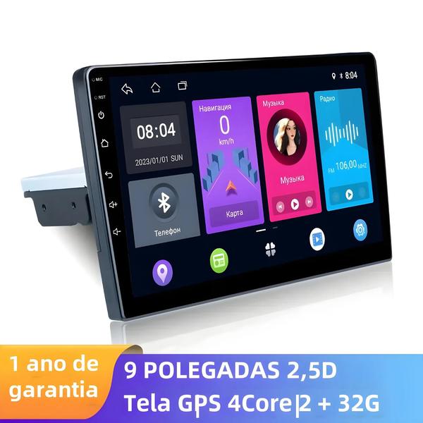 Imagem de Rádio Automotivo Android 11 - 1 DIN, 2GB+32GB, Tela de 7" ou 9", GPS, Wi-Fi e Bluetooth