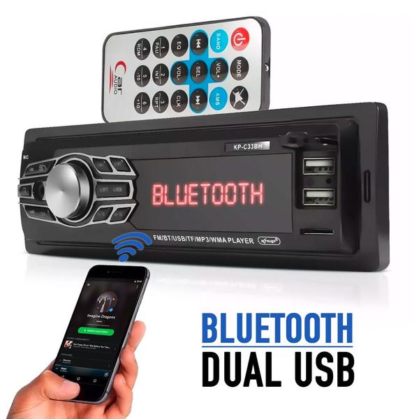 Imagem de Rádio Automotivo Fiat Siena 2002 2003 2004 2005 2006 2007 Bluetooth Pen Drive Cartão SD Entrada Auxiliar