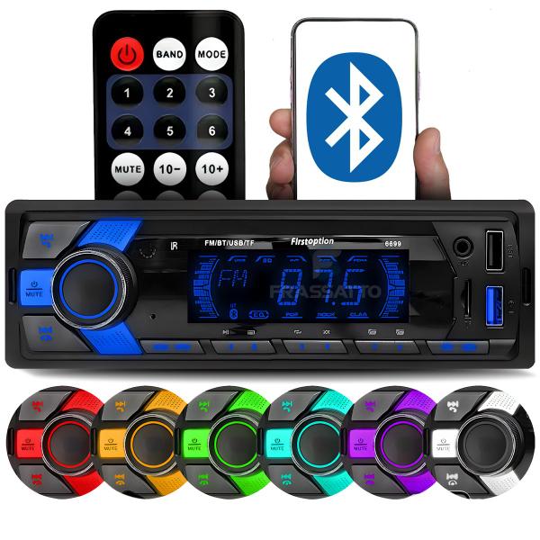 Imagem de Radio Automotivo Sem Toca Cd Mp3 Player Bluetooth Usb Display Colorido + Controle 500m Stetsom