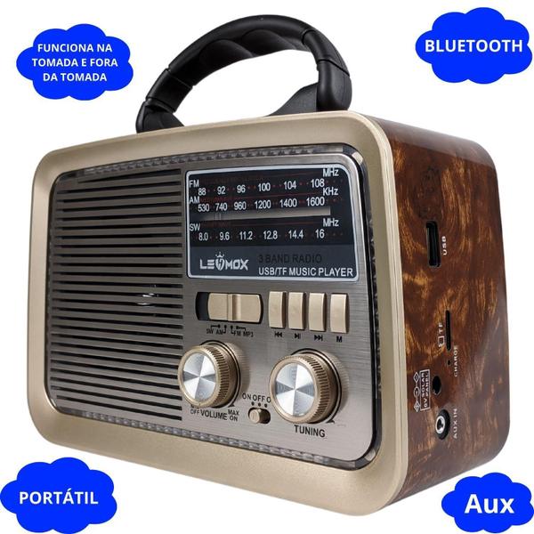 Imagem de Radio Bivolt Manual Estilo Vintage Moderno Bandas Am Fm Sw