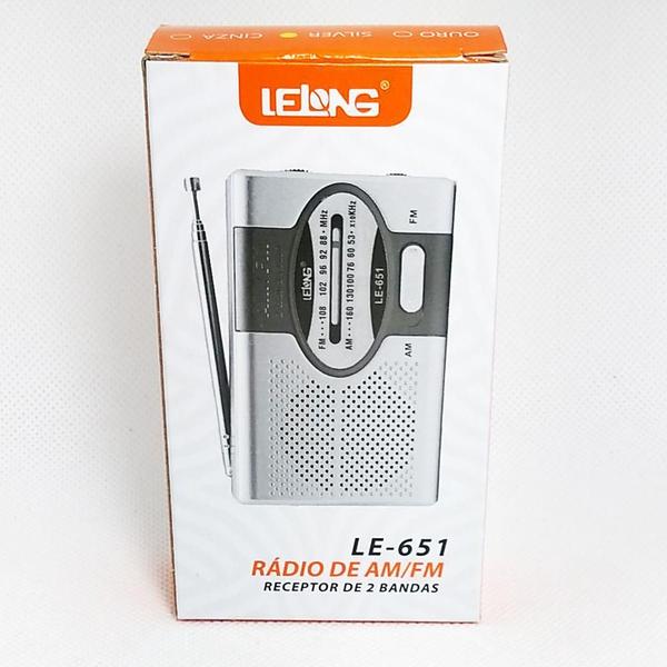 Imagem de Rádio Bolso Amfm Prateado Le-651-Lelong-Fone Ouvido