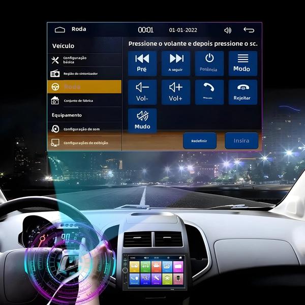 Imagem de Rádio Carplay com Fio - Tela de 7 Polegadas, Bluetooth, USB, TF e FM