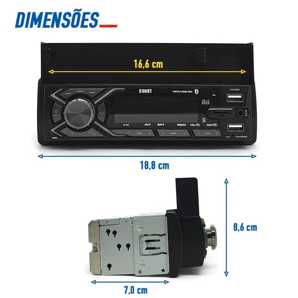 Imagem de Rádio Com Suporte Toyota Hilux 2013 2014 2015 2016 Bluetooth USB Apoio Celular