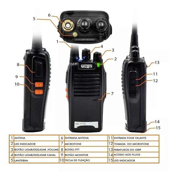 Imagem de Rádio Comunicador 777s 16 Canais Profissional Ht Uhf Bandas De Freqüência 400 ~ 470mhz