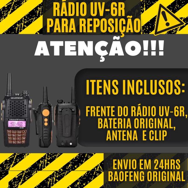 Imagem de Radio Comunicador Baofeng UV-6R Com Bateria, Antena e Clip Reposição