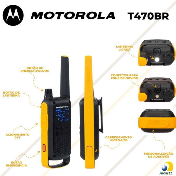 Imagem de Rádio Comunicador Motorola T470BR Walkie Talkie Resistente IPX4