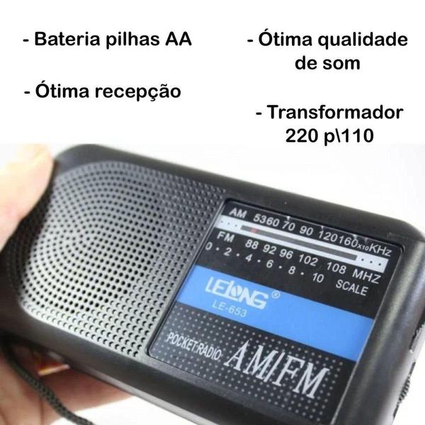 Imagem de Rádio De Bolso Am Fm Pilhas Idoso Raiz Jogo 2 Bandas Com Qualidade De Som - Lelong