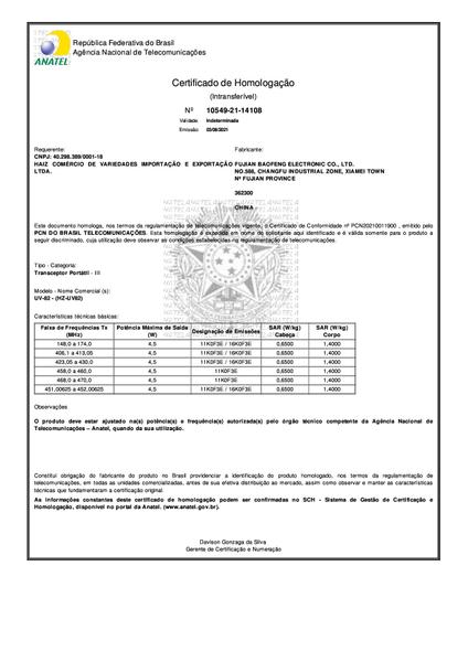 Imagem de Radio Dual Band Vhf Uhf Baofeng Uv-82 Com Fone