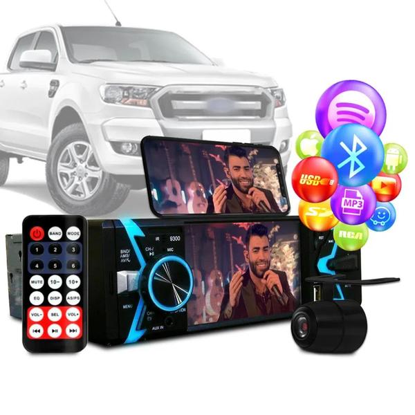 Imagem de Radio Dvd Bluetooth Mp5 Usb 1din Espelhamento Ford ranger