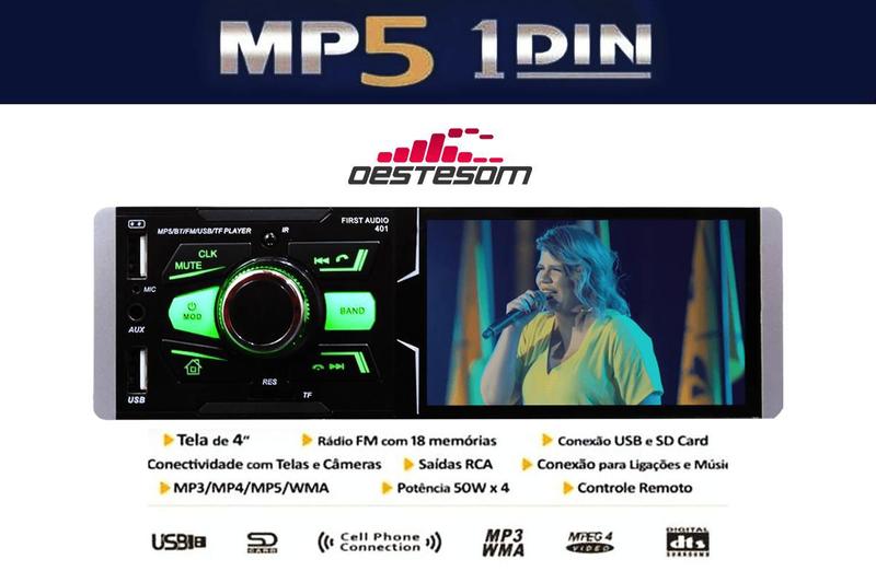 Imagem de Radio Dvd Bluetooth Mp5 Usb 1din Espelhamento Ford Raptor