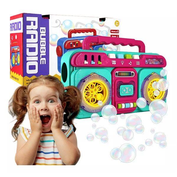 Radio Eletrico Infantil Solta Bolhas Sabao Bubble Radio Verde - Importado Imagem de Radio Eletrico Infantil Solta Bolhas Sabao Bubble Radio Verde