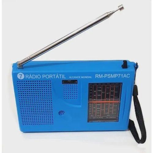 Imagem de Radio FM/OM/OC Portátil 7 Faixas RMPSMP71AC Motobras Azul