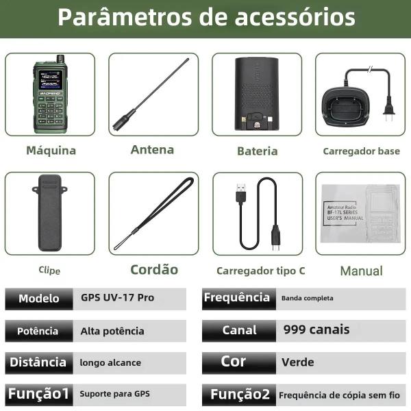 Imagem de Rádio HT Baofeng UV-17Pro - GPS - Seis Bandas VHF/UHF