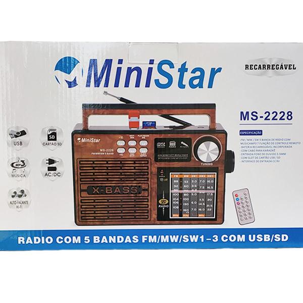 Imagem de Rádio Ministar Ms-2228 Rádio Fm Cartão Pendrive Portátil