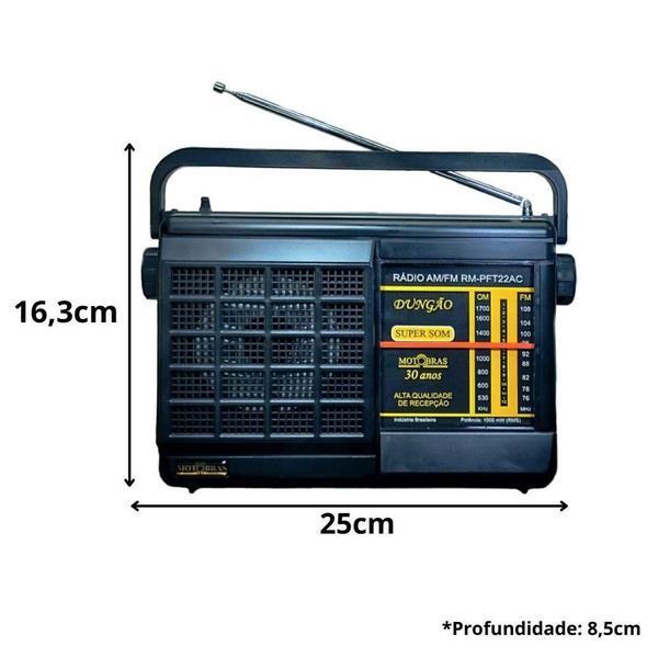 Imagem de Rádio Motobrás RM-PFT22AC 2 Faixas AM FM