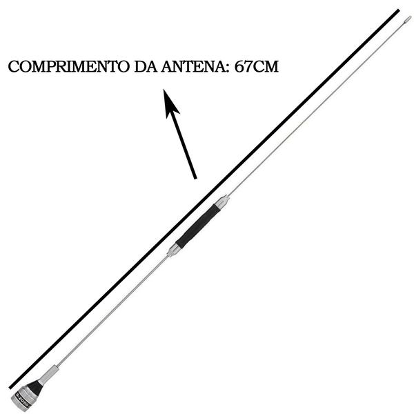 Imagem de Rádio Móvel Px 40 Canais RP-40 Antena Bobinada 67cm B-2050 Cabo 5,5 metros c/conectores Suporte Universal L