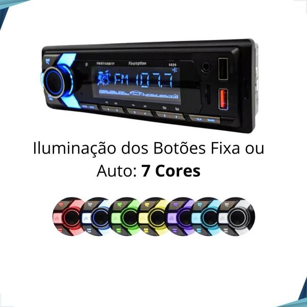 Imagem de Rádio MP3 Som Automotivo Bluetooth 7 Cores Astra 1991 1992 1993 1994 1995 1996 1997 1998 1999 2000 até 2011