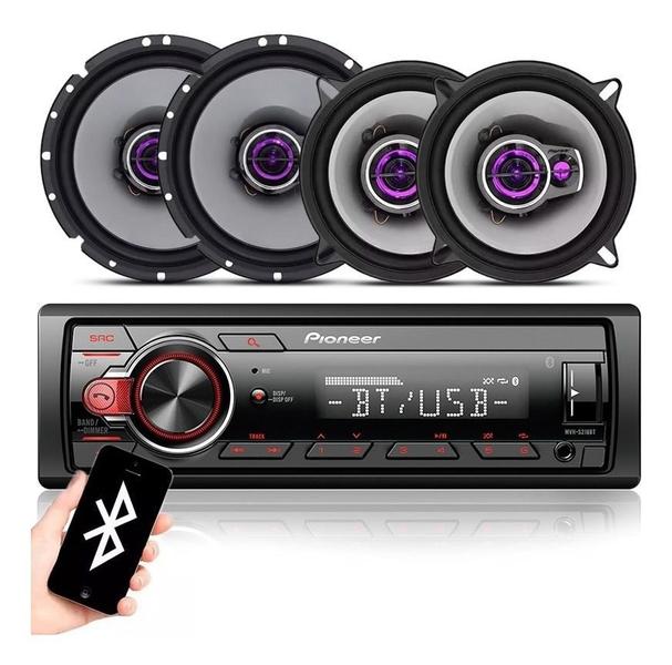 Imagem de Radio Pioneer Mvh-s218bt Bluetooth + 04 Falantes 5 E 6 Polegadas 200w Total