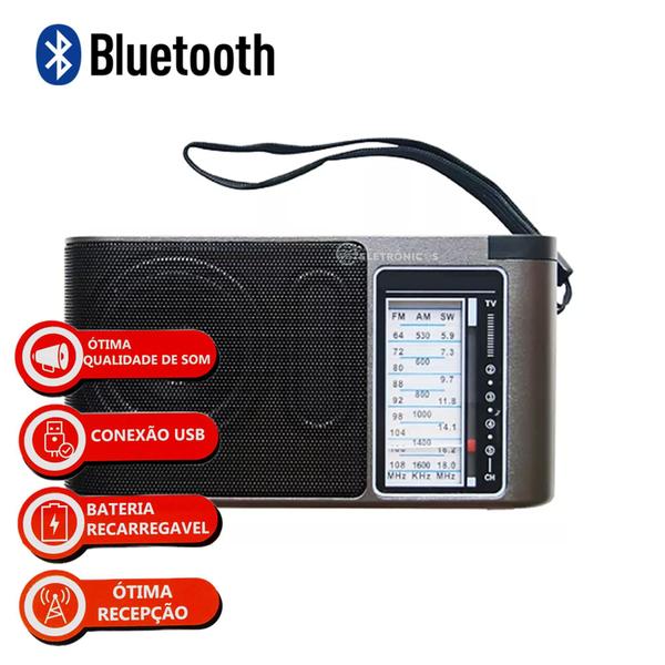 Imagem de Rádio Portátil 3 Faixas Com Bluetooth Entrada Pendrive Alta Qualidade LE661CI