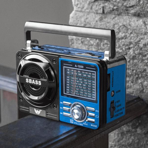 Rádio Portátil Am Fm A Pilha E Energia Usb Bluetooth - Rádio