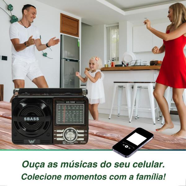 Imagem de Rádio Portátil Am Fm A Pilha E Energia Usb Bluetooth