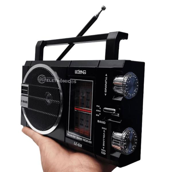 Imagem de Rádio Portátil Analógico Com Três Faixas AM, FM e SW Para Presentear LE611