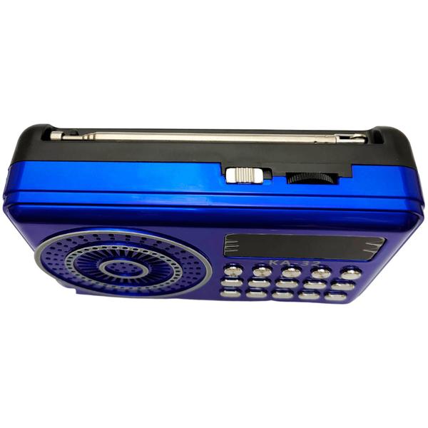 Imagem de Rádio Portátil Fm Bluetooth Usb Sd Recarregável Kapbom KA-32 Azul