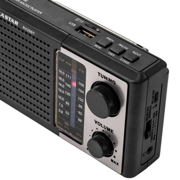 Imagem de Radio Portatil Megastar RX28BT com SD/USB/Bluetooth - Preto/Prata