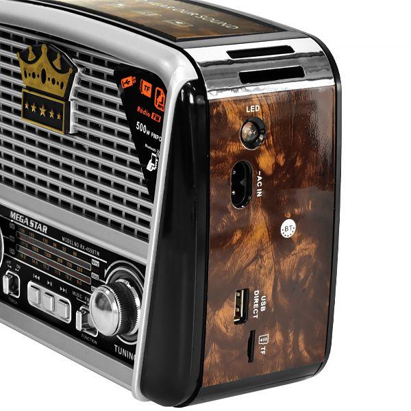 Imagem de Radio Portatil Megastar RX455BTW com SD/USB/Bluetooth - Preto/Marrom