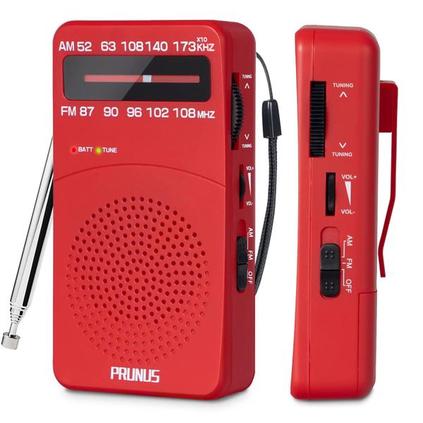 Imagem de Rádio portátil PRUNUS J-166 AM FM operado por bateria