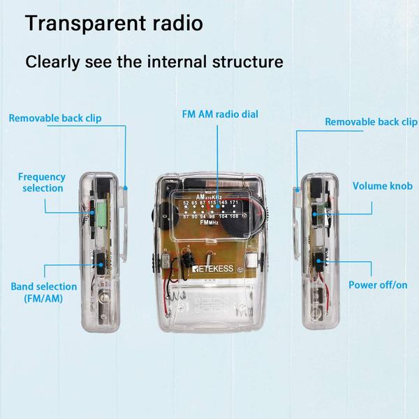 Imagem de Rádio Portátil Retekess TR624 AM/FM - Com Fone de Ouvido