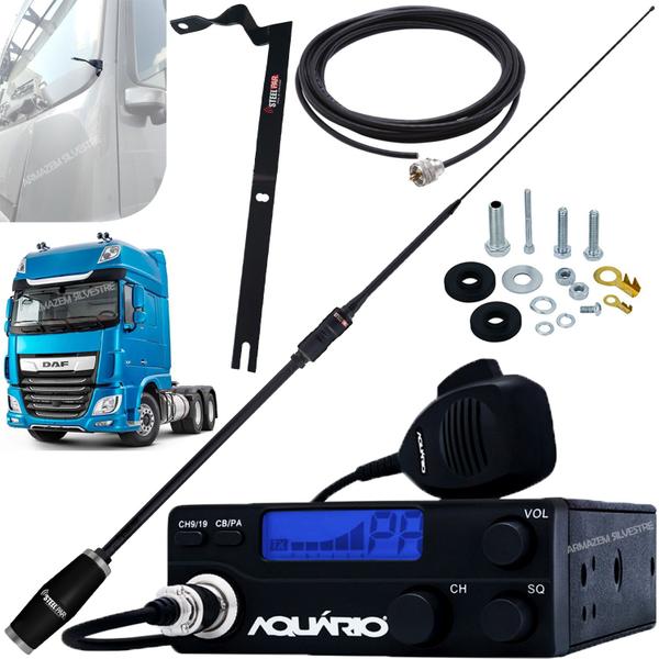 Imagem de Rádio Px 40 Canais Antena Argentina Viúva Negra Black Cabo 5,5m Daf Xf