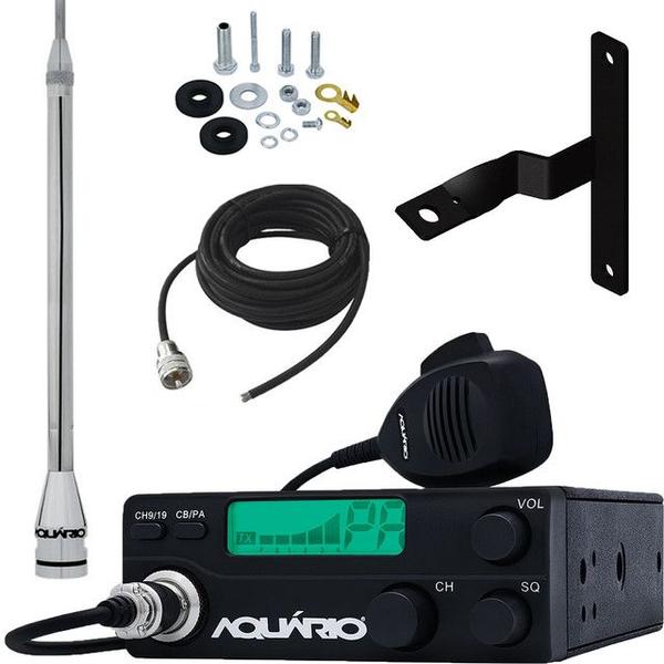 Imagem de Radio Px 40 Canais Rp-40 Antena Marinox 2,70 Metros Alongador 60cm Cabo 5,5 Metros Suporte Mb Mercedes Benz Bicudo